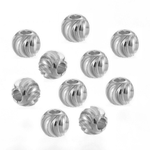 Koraliki Mosiądz, Powłoka Odporna, Okrągłe Ryflowany, 4x3mm, Powłoka Odporna, Platyną, 10szt (13WB28234)