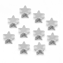 Намистини, Латунь, Зірка, Колір: Покриття платина, Розмір: 6х6х3мм, Отвір 2мм, (13WB28238)