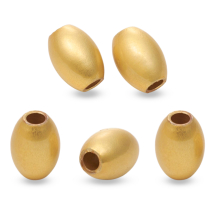 Koraliki Mosiężne, Powłoka Trwała, Matowy, Pozłacane 18K, 8x6mm, Otwór 2mm, 5szt (13WB28247)