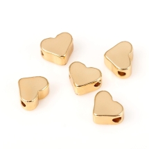 Koraliki Mosiądz, do Rękodzieła i Biżuterii, Serce, Trwała Powłoka, Złoty, 5.5x4.5x3mm, Otwór 1.5mm, 5szt (13WB28248)