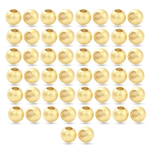 Koraliki Mosiężne Kulki Matowe Trwałe Pozłacane 18K, 3mm, Otwór 0.9mm, 50 szt (13WB28263)
