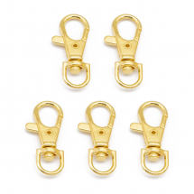 Zapięcie Obrotowe Karabińczyk-Lobster, Stop, Złoty, 39x17x7mm, Otwór: 6x9mm, 5szt (13WB28266)