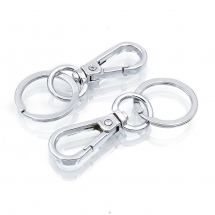 Zapięcie Obrotowe, Karabińczyk Lobster z Kółkiem do Kluczy, Stop i Żelazo, Platyna, 70mm, 2 szt (13WB28275)