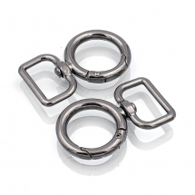 Zapięcie Karabinek Obrotowy Kółko Rozmiar: 46x28x2.7-4.2mm Otwór 11x19.5mm Kolor: Stal Pistoletowa 2szt (13WB28294)