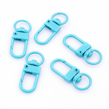 Zapięcie Obrotowe Karabinek Stop Metalowy 33.5x13.5x5.5mm Otwór 9mm Kolor: Niebieski 5szt (13WB28299)