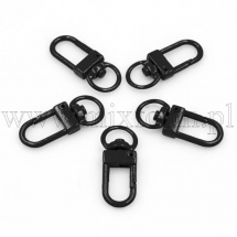 Zapięcie Karabinek Obrotowe Stop Biżuterii Czarny 33.5x13.5x5.5mm Otwór 9mm 5szt (13WB28302)