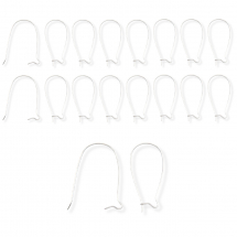 Bigle Mosiądz Zapięcie Francuskie Bez Ołowiu i Kadmu Kolor: Srebrny Rozmiar: 33x14x0.7-0.8mm 20szt (13WB28545)