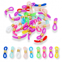 Uchwyty do Okularów, Silikonowe Zawiasy, Elementy Żelazne, Mieszany, Rozmiar: 22x7.5mm, 40szt (13WB28547)