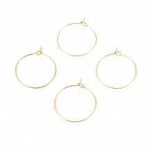 Bigle Koła, Stal Chirurgiczna, Powłoka Jonowa, Złoty, 30x0.7mm, 4szt (13WB28602)