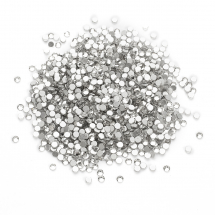 Скляні Стрази, Кабошони Гранені Клас А, Плоскі Круглі, Безбарвний, SS6, 1.9~2мм, (13WB28695)