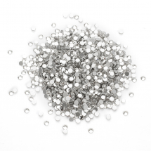 Скляні Стрази, Кабошони Гранені Клас А, Плоскі Круглі, Безбарвний, 2.3 ~ 2.4мм, (13WB28696)