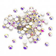 Скляні Стрази - Кабошони, Грановані, Клас А, Плоскі Круглі, Колір: Кристалл АВ, Розмір: 2.7 ~ 2.8мм, (13WB28700)