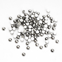 Скляні Стрази - Кабошони, Грановані, Клас А, SS6 Плоскі Круглі, Колір: Гематит, Розмір: 1.9 ~ 2 мм, (13WB28705)