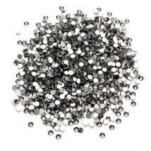 Скляні Стрази - Кабошони, Грановані, Клас А, SS10 Плоскі Круглі, Колір: Чорний Діамант, Розмір: 2.7 - 2.9 мм, (13WB28708)