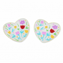 Zawieszki Akrylowe Serca z Nadrukiem Rozmiar: 34.5x38x2mm otwór 2mm Kolor: Złoty 2szt (13WB28786)