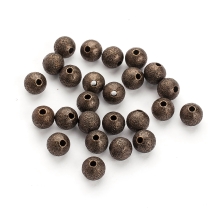 Koraliki Teksturowany, Gwiezdny Pył, Mosiądz, Okrągłe, 6mm, Otwór 1mm, Kolor: Miedź, 25szt (13WB28888)