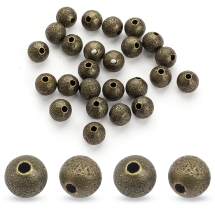 Koraliki Teksturowany, Gwiezdny Pył, Mosiądz, Okrągłe, 6mm, Otwór 1mm, Kolor: Antyczny Bronze, 25szt (13WB28889)