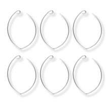 Bigle Baza do Kolczyka, Mosiądz, Platyna, 37x23mm, 6 szt (14WB8241)