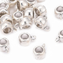 Bail, Tybetański Styl, Bijouterie Stop, Kolor: Antyczne Srebro, 11.5x8x5.5mm, Otwór 2mm i 4.8mm, 10szt (2WB29232)