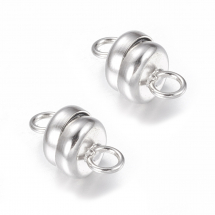 Застібка Магнітна Латунь 11x6мм Отвір 1мм Колір: Платина 2шт (2WB26694)