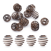 Osłonka Zaciskowa do Koralików, Żelazny, Okrągły, Miedź, 15x14mm, Otwór: 4mm, 20szt (Q6Z974)