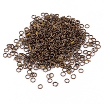 Колечка Подвійні, Залізні, Колір: Мідь, Розмір: 5мм, Товщина 0.7мм, 50г / близько 600шт, (3WB3258)