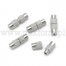 Zapięcie Skręcane, Śrubowe, Mosiądz, do Rękodzieła i Biżuterii, Platyna, 12.5x4mm, Otwór 0.5mm, 5szt (13WB18619)