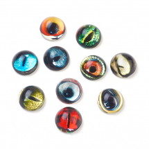 Kaboszony Szklane Oko, Okrągłe, Mix, 12x6mm, 10szt (13WB18640)