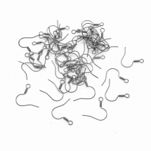 Bigle Hak, Mosiądz, Baza Kolczyka, Kolor: Stal Pistoletowa, 17mm, Otwór 1.5mm, Pin 0.7mm, 50szt (13WB18653)