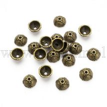 Nakładki na Koraliki ze Stopu Jubilerskiego, Bronze, 8x8x4.5mm, 20szt (13WB16831)