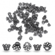 Конус Шапочки для Намистин Залізні, Збройова Сталь, 6х4.5мм, Отвір 1мм, (13WB16841)