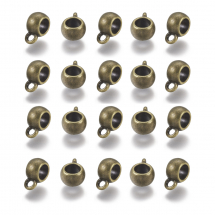 Бейл зі Сплаву, Рондель, Колір: Бронза, Розмір: 8х5мм, Внутрішній Діаметр 5мм, Отвір 2мм, (13WB16889)