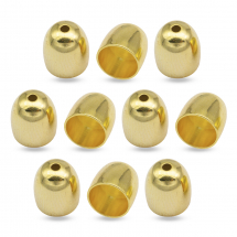 Stożek Nakładki na Koraliki, Mosiądz, Złoto, 9x8mm, Wewnętrzna średnica: 6.5mm, Otwór: 1mm, 6 szt (13WB16927)