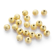 Koraliki Teksturowany, Gwiezdny Pył, Mosiądz, Okrągłe, 8mm, Kolor: Jasny Złoty, 20szt (13WB16983)