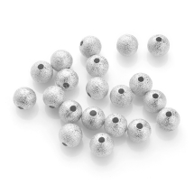 Koraliki Teksturowany, Gwiezdny Pył, Mosiądz, Okrągłe, 8mm, Kolor: Platynowy, 20szt (13WB16984)