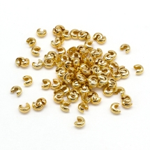 Koraliki Osłonki Maskująca Crimp, Żelazo, Kolor: Złoty, 3mm, około 80szt/5g (13WB17027)