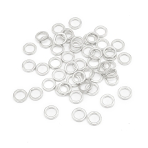 Колечка Одинарні Нероз'ємні, Сплав, Колір: Срібло, Розмір: 7мм, Товщина 1 мм, (13WB11832)