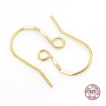 Srebro 925 Bigle Otwarte, Baza do Kolczyków, Złoty, 19x13.5mm, 1 para (13WB24503)