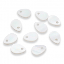 Wisiorek Naturalna Masa Perłowa, Kropla, 8-9x6-7x1.5mm, Biały, 10szt (13WB24526)