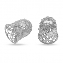 Конус Шапочки для Намистин Латунь Дзвіночок, Квітковий візерунок Філігрань, Платина, 15х12мм, Отвір 2мм, (2WB30308)