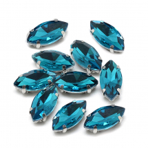 Пришивні Стрази, Скло Гірський Кришталь, Основа Латунь, Кінський очей, Колір: Чирок, Розмір: 10х5х4мм, Отвір 0.8-1мм, (13WB19713)