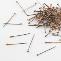 Піни з Шариком, Латунь, Колір: Мідь, Розмір: 18х0.5мм, Шарик 1.5мм, (13WB18330)